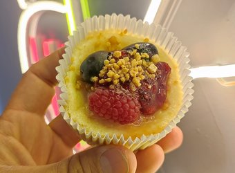 Tarta de queso con arándanos